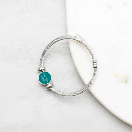 Interchangeable Reverisble Inspirational Bracelets - OVEYOUCOUSIN-TEAL-SM