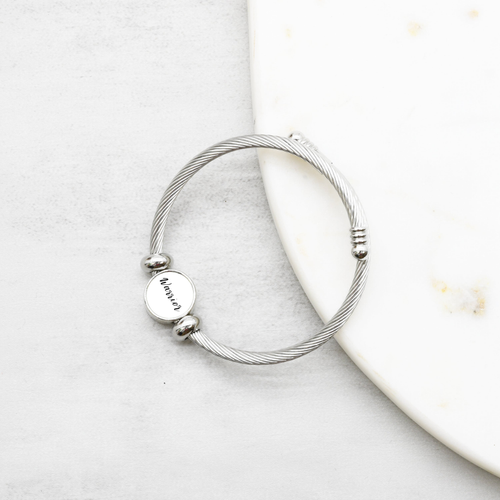 Interchangeable Reverisble Inspirational Bracelets - Y-RND-WARRIOR-WHT-SM