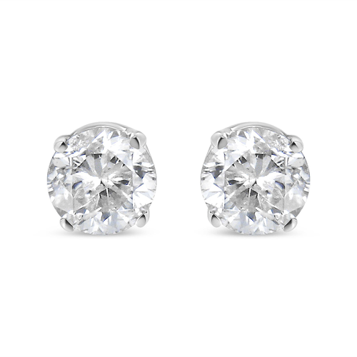 14K White Gold 1/5 Cttw Round Brilliant-Cut Near Colorless Diamond Classic 4-Prong Stud Earrings (H-I Color, VS1-VS2 Clarity)