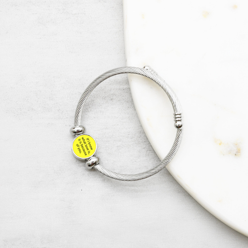 Interchangeable Reverisble Inspirational Bracelets - ND-WHATLOVEIS-YLW-SM