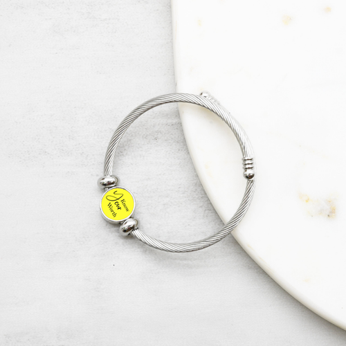 Interchangeable Reverisble Inspirational Bracelets - KNOWYOURWORTH-YLW-SM