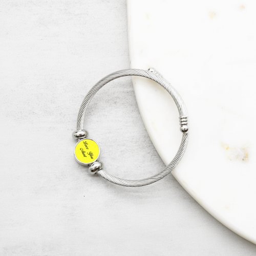 Interchangeable Reverisble Inspirational Bracelets - D-LOVEYOUAUNT-YLW-SM
