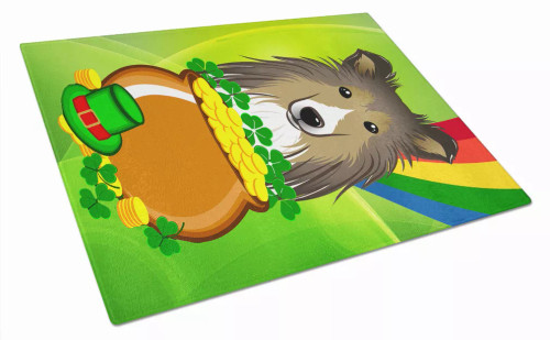 St. Patrick's Day Dog Print Glass Cutting Board Large - S000213B001695P040591V027