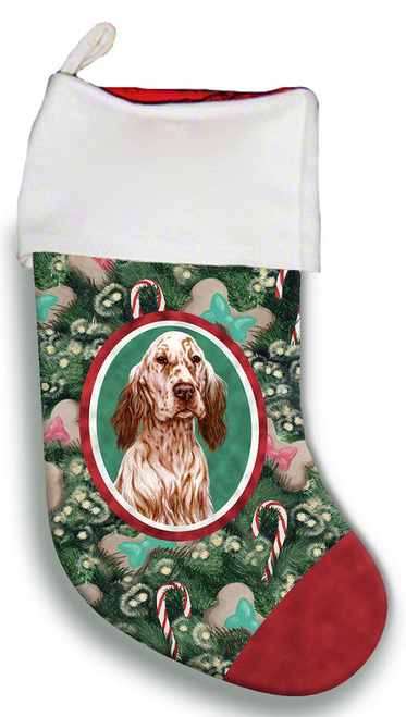 English Setter Orange and White  - Best of Breed Christmas Stocking