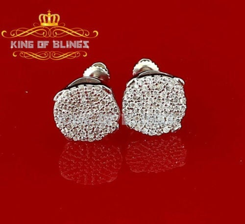 Aretes Para Hombre 925 White Silver Iced out CZ Round Screw Back Stud Earrings Aretes Para Hombre 925 White Silver Iced out CZ Round Screw Back Stud Earrings