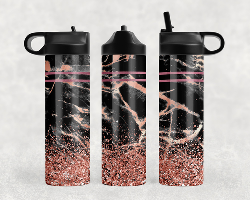 Pink Marble Steel Water Bottle