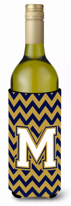 Monogram Letter Chevron Wine Bottle Hugger - CJ1057-MLITERK