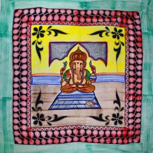 Ganesha Blessings In Pastels With Tassels Tapestry Ganesha Blessings In Pastels With Tassels Tapestry