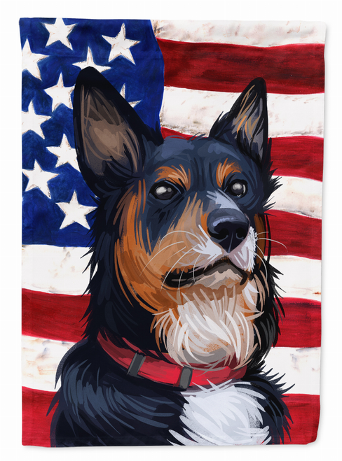 American Flag with Dog Artwork Flag Canvas House Size - CK6752CHF