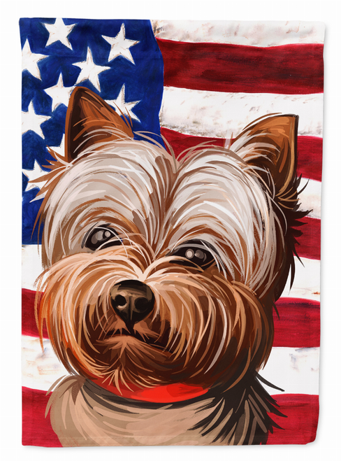 American Flag with Dog Artwork Flag Canvas House Size - CK6760CHF