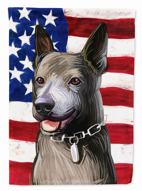 American Flag with Dog Artwork Flag Canvas House Size - CK6733CHF