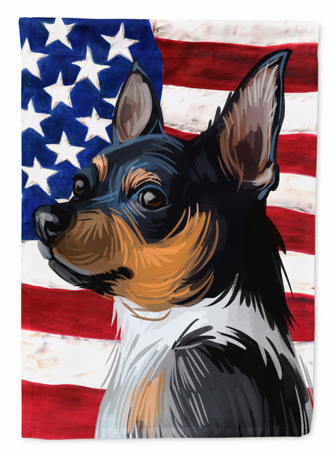American Flag with Dog Artwork Flag Canvas House Size - CK6735CHF
