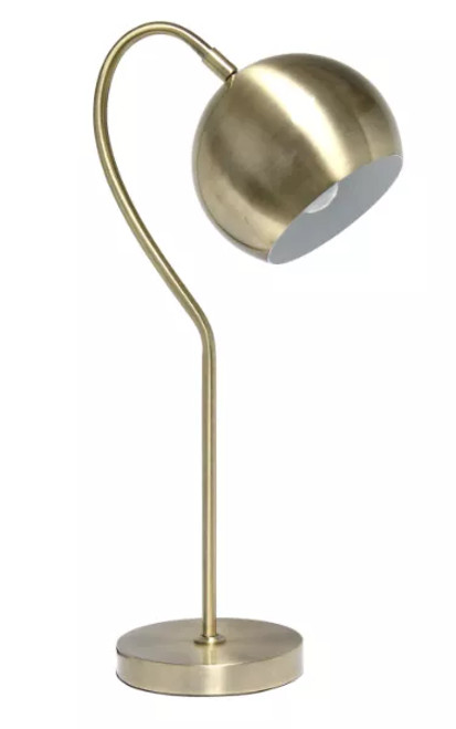 Lalia Home Mid Century Curved Table Lamp with Dome Shade