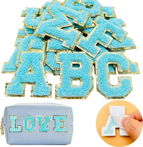 White Self Adhesive Chenille Letters Patches - Letter-White-H