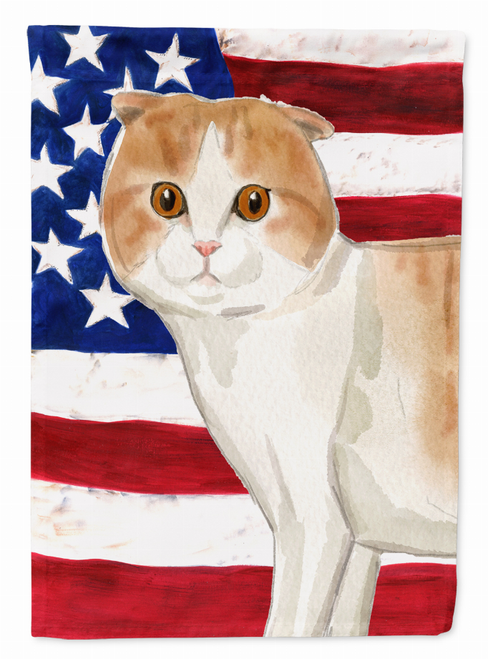 Scottish Fold American Flag Flag Canvas House Size