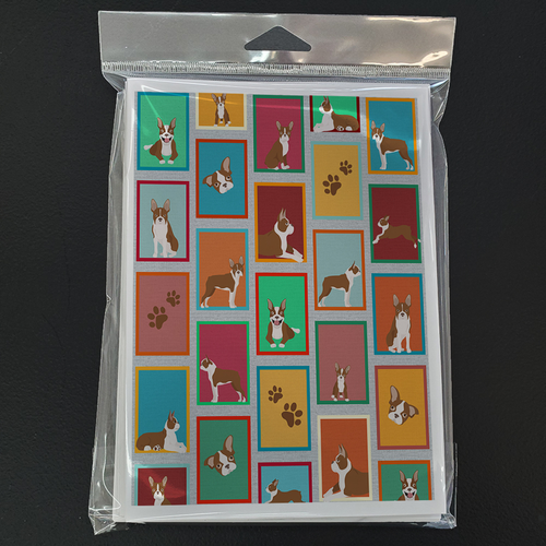 Lots of Red Boston Terrier Greeting Cards Pack of 8