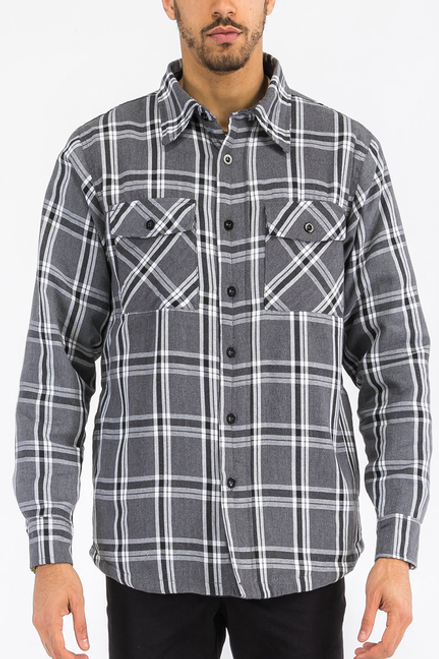 Quilted Flannel 3.0 - FL305-GREYBK-3X