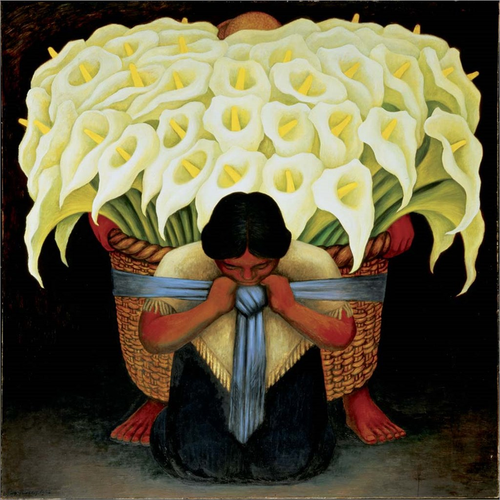 El Vendedor de Alcatraces by Diego Rivera, Canvas Art