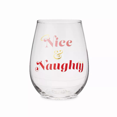 Nice And Naughty Stemless Wine Glass By Blush