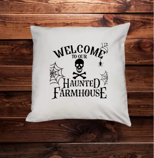 Haunted Farmhouse Pillow Cover