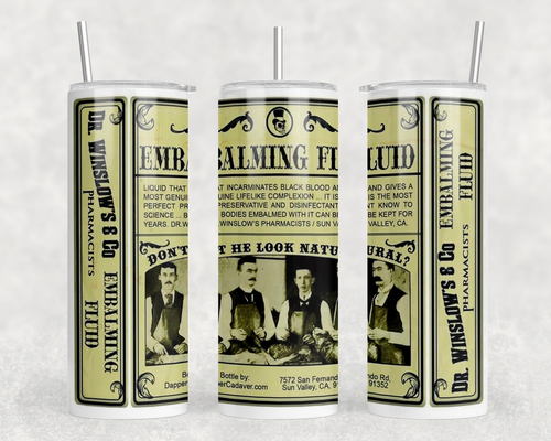 Embalming Fluid|Skinny Tumbler|Optional Bluetooth Speaker| Speaker Color Varies