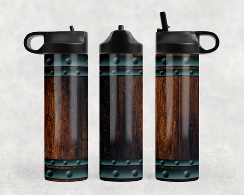 Whiskey Barrel Steel Water Bottle
