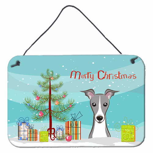 Christmas Tree and Dog Art Wall or Door Hanging Prints - BB1608DS812