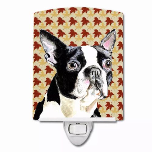 Fall Leaves Dog Art Portrait Ceramic Night Light - S000213B001695P103278V000