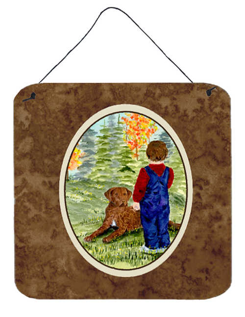 Little Boy with his Dog Wall or Door Hanging Prints - S000213B001695P028804V008