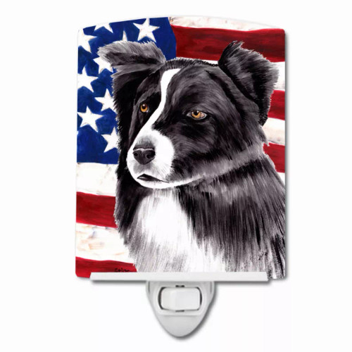 USA American Flag with Dog Ceramic Night Light - S000213B001695P103129V000