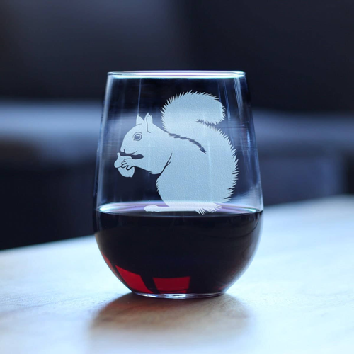 Squirrel Stemless Wine Glass - Nature Gifts and Decor