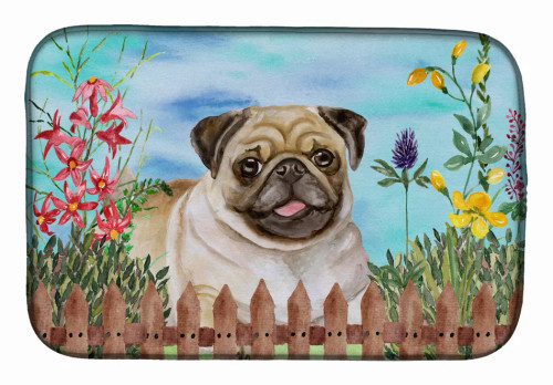 Spring Dog on Dish Drying Mat - S000213B001695P115611V038