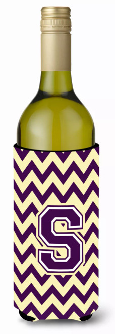 Monogram Letter Chevron Wine Bottle Hugger - CJ1058-SLITERK
