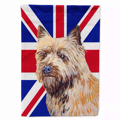 Dog with English Union Jack British Flag Garden Size Flag - S000213B001695P039630V000