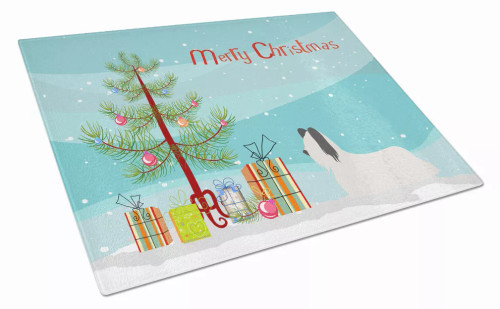 Christmas Dog Print Glass Cutting Board Large - BB8440LCB