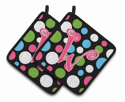 Monogram Polkadots Pair of Pot Holders - S000213B001695P068636V054