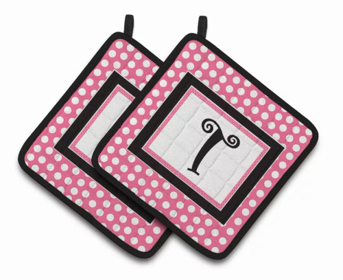Monogram Polkadots Pair of Pot Holders - S000213B001695P068636V076