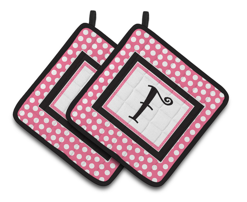 Monogram Polkadots Pair of Pot Holders - S000213B001695P068636V062