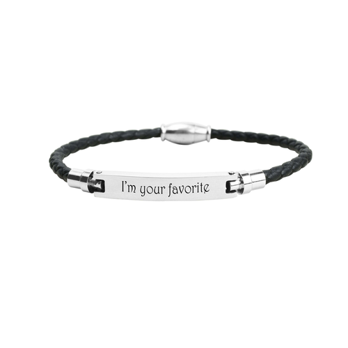 Genuine Magnetic Leather Inspirational Bracelet - PinkBox-25-2135