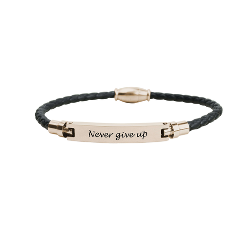 Genuine Magnetic Leather Inspirational Bracelet - PinkBox-25-2145