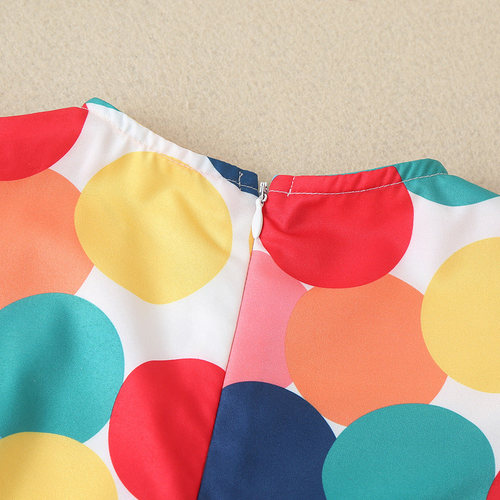 Baby Colorful Polka Dot Pattern Butterfly Sleeves Cute Dress - S002469B002707P000064V004
