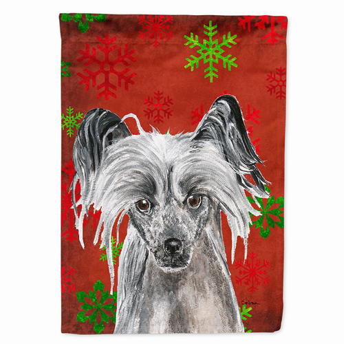 Red and Green Snowflakes Holiday Christmas Dog Flag Garden Size - S000213B001695P037559V000