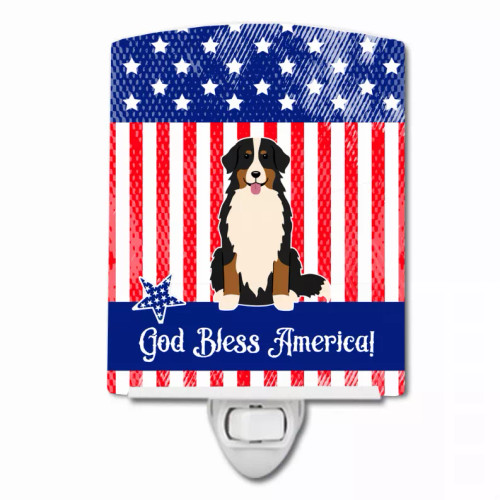 American Flag Design with Dog Ceramic Night Light - S000213B001695P099557V000
