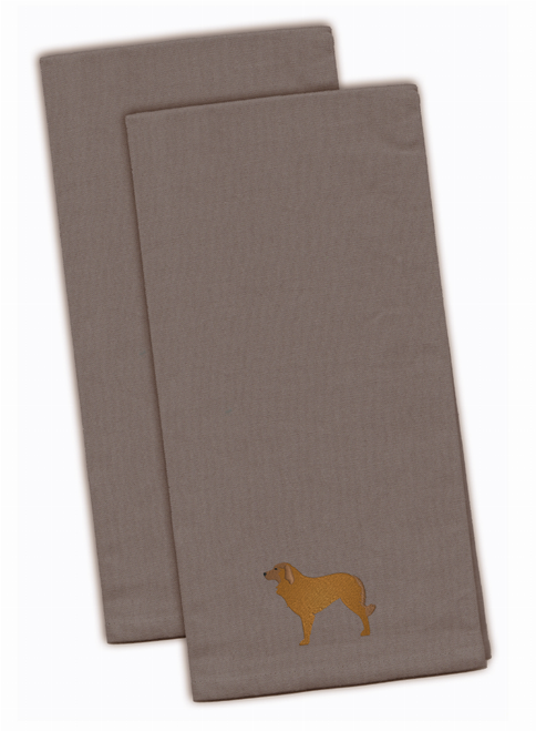 Dog Design Embroidered Kitchen Towel Set of 2 - BB3431GYTWE