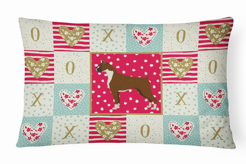 Dog Love Artwork Canvas Fabric Decorative Pillow - CK5916PW1216