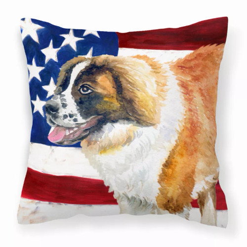 Patriotic With Dog Fabric Decorative Pillow - S000213B001695P114152V000