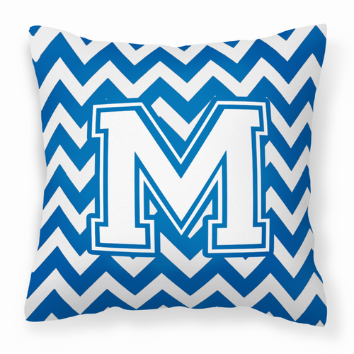 Monogram Letter Chevron Fabric Decorative Pillow - CJ1045-MPW1414