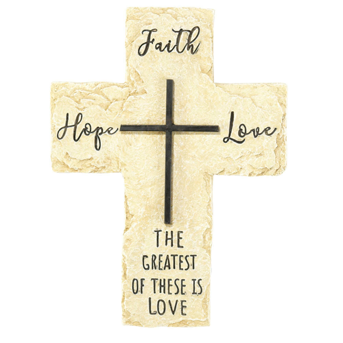 Wall Cross Faith Hope Love Resin