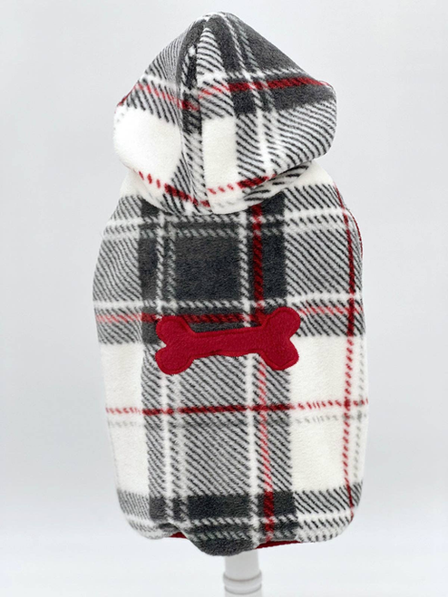 "Snowy Roads" Luxe Fleece Blanket Hoodie in Lodge Plaid - DCNY-RGPH-XXS