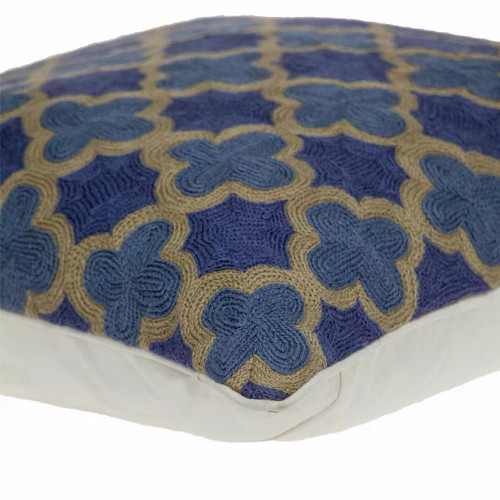 Parkland Collection Calix Accent Blue Pillow Cover With Poly Insert